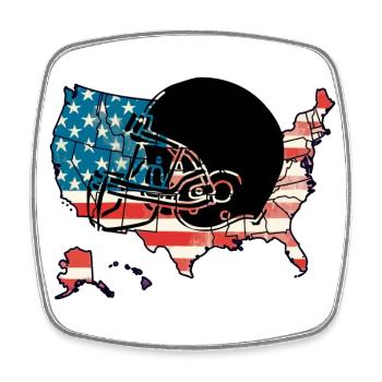 American Football print - Viereckiger Kühlschrankmagnet - Weiß - Vorne