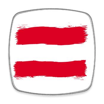 Austria - Square fridge magnet - white - Front