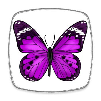 Butterfly Purple - Square fridge magnet - white - Front