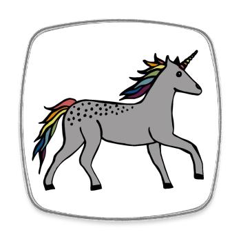 Cute Unicorn - Square fridge magnet - white - Front