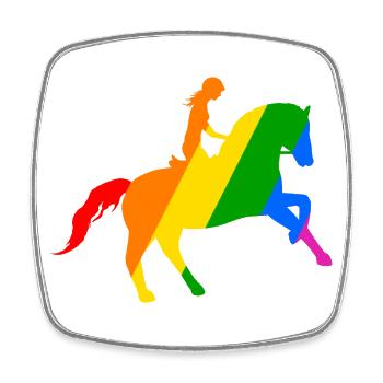 Reitsport: Freiheit im Sattel - Viereckiger Kühlschrankmagnet - Weiß - Vorne