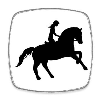 Reitsport Eleganz - Viereckiger Kühlschrankmagnet - Weiß - Vorne