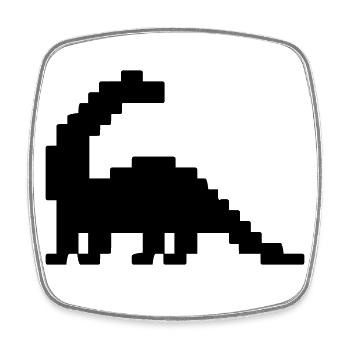Dinosaur Brontosaurus Pixel - Square fridge magnet - white - Front