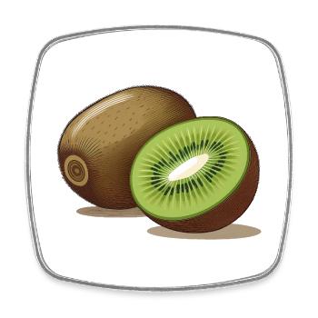 Kiwi - Viereckiger Kühlschrankmagnet - Weiß - Vorne