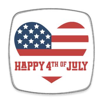 Happy 4th of July - Square fridge magnet - white - Front