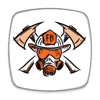 Pompier nouveau logo FD - Magnet carré - blanc - Devant
