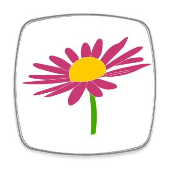 Margariten rose - Viereckiger Kühlschrankmagnet - Weiß - Vorne
