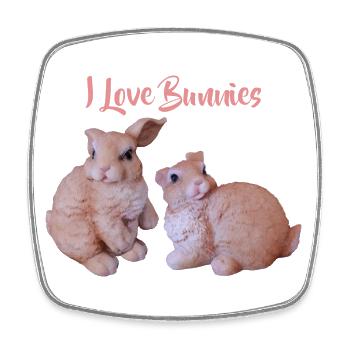 Rabbit Couple, I Love Rabbits - Square fridge magnet - white - Front