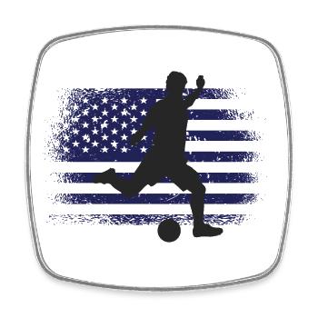 USA Fußball Trikot Amerikanische Flagge - Viereckiger Kühlschrankmagnet - Weiß - Vorne
