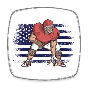 American Football Fan Jersey Shirt USA Flag - Square fridge magnet - white - Front