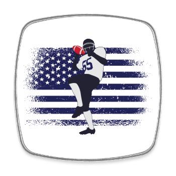 American Football Fan Jersey Shirt USA Flag - Square fridge magnet - white - Front
