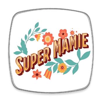 Super mamie humour cadeau fête des grands-mères - Magnet carré - blanc - Devant