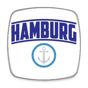 Hamburg, Anker Hafen | Farben änderbar - Viereckiger Kühlschrankmagnet - Weiß - Vorne