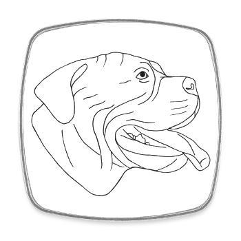 Bullmastiff - Viereckiger Kühlschrankmagnet - Weiß - Vorne