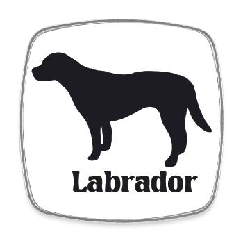 Labrador Silhouette - Viereckiger Kühlschrankmagnet - Weiß - Vorne