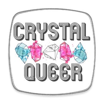 Crystal Queer Trans Pride Regenbogen Kristalle - Viereckiger Kühlschrankmagnet - Weiß - Vorne