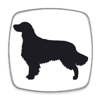 Golden Retriever Silhouette - Viereckiger Kühlschrankmagnet - Weiß - Vorne