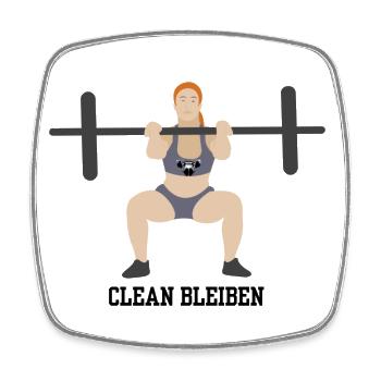Clean bleiben - Viereckiger Kühlschrankmagnet - Weiß - Vorne