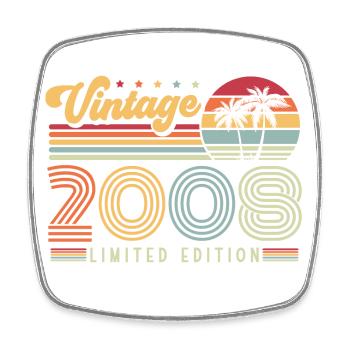 Vintage 2008 rétro Vintage cadeau d’anniversaire - Magnet carré - blanc - Devant