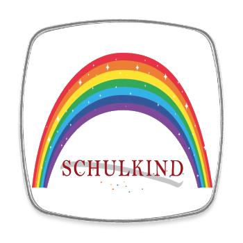 Back to School Rainbow Schoolchild - Square fridge magnet - white - Front