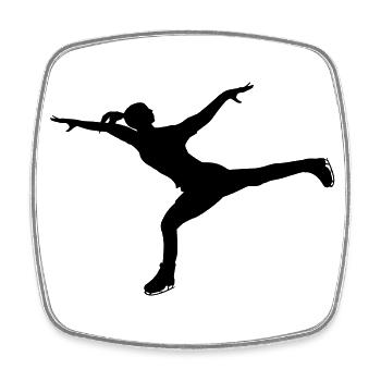 Dynamic pose on runners - Square fridge magnet - white - Front