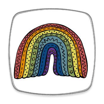 Big Rainbow - Square fridge magnet - white - Front
