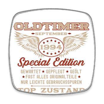 30. Geburtstag Oldtimer September 1994 Jahrgang 94 - Viereckiger Kühlschrankmagnet - Weiß - Vorne