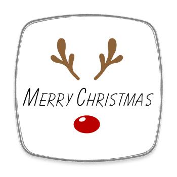Merry Christmas - Square fridge magnet - white - Front