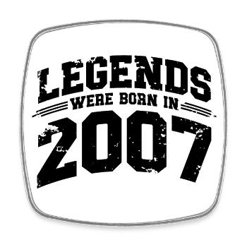 2007 Jahrgang geboren Legenden Geburtstag Geschenk - Viereckiger Kühlschrankmagnet - Weiß - Vorne