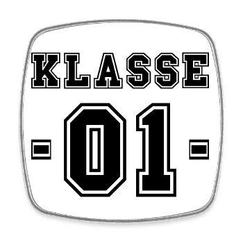 KLASSE 1- Erstklässler Schulanfänger Einschulung - Viereckiger Kühlschrankmagnet - Weiß - Vorne