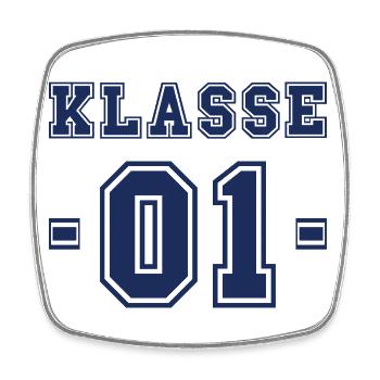 KLASSE 1 - Einschulung Erstklässler Schulanfang - Viereckiger Kühlschrankmagnet - Weiß - Vorne