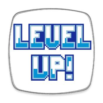 Level Up (Pixel-Schriftzug) - Viereckiger Kühlschrankmagnet - Weiß - Vorne