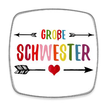 Große Schwester Geschwister Schwesterliebe - Viereckiger Kühlschrankmagnet - Weiß - Vorne
