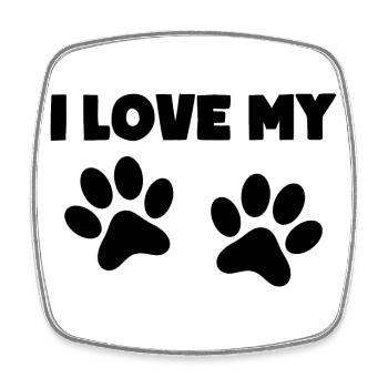 I LOVE MY DOG Dog Owner - Square fridge magnet - white - Front