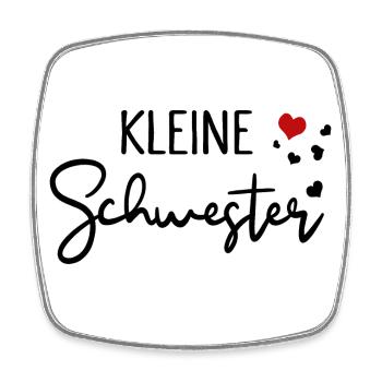 Kleine Schwester Familien Liebe - Viereckiger Kühlschrankmagnet - Weiß - Vorne