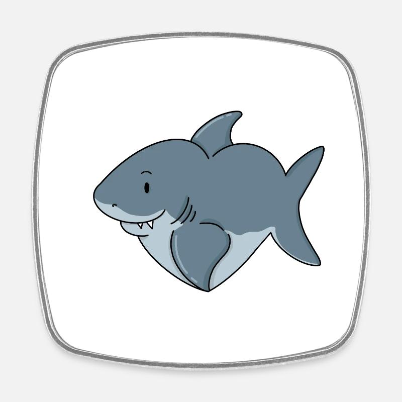 Love Sharks - Square fridge magnet - white
