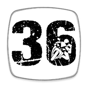 Moto 36 Motocycliste Moto - Magnet carré - blanc - Devant