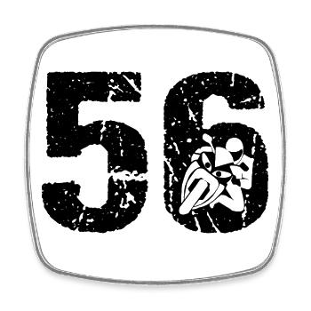 Moto 56 Motocycliste Moto - Magnet carré - blanc - Devant