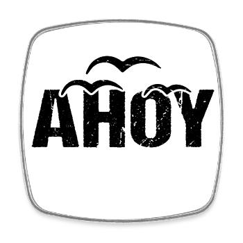 Ahoy Lake Greeting Coast - Square fridge magnet - white - Front