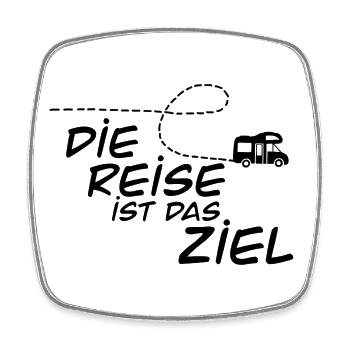 Camping Reise ist das Ziel - Viereckiger Kühlschrankmagnet - Weiß - Vorne