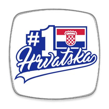 N° 1 Hrvatska (lettrage) - Magnet carré - blanc - Devant