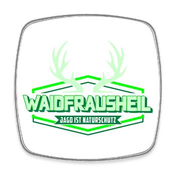 Waidfrausheil | Colors can be changed - Square fridge magnet - white - Front