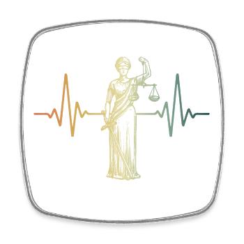 Herzschlag Justitia- Jura Anwalt Richter - Viereckiger Kühlschrankmagnet - Weiß - Vorne