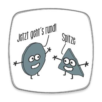 Jetzt Geht's Rund – Kreis - Dreieck - Mathematik - Viereckiger Kühlschrankmagnet - Weiß - Vorne