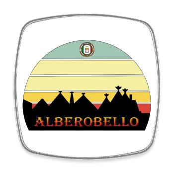 Alberobello trulli Pouilles - Magnet carré - blanc - Devant