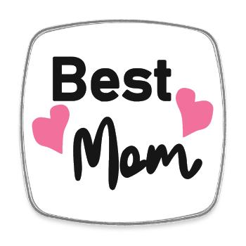 Best Mom - Square fridge magnet - white - Front