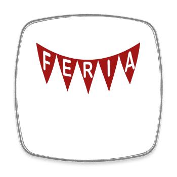 FERIA Red Banner - Square fridge magnet - white - Front