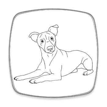 Jack Russell Terrier - Viereckiger Kühlschrankmagnet - Weiß - Vorne