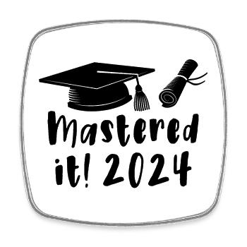 Gemeistert 2024 Master Abschluss Graduiert 2024 - Viereckiger Kühlschrankmagnet - Weiß - Vorne