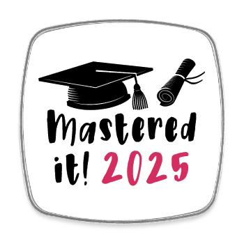 Gemeistert 2025 Master Abschluss Graduiert 2025 - Viereckiger Kühlschrankmagnet - Weiß - Vorne